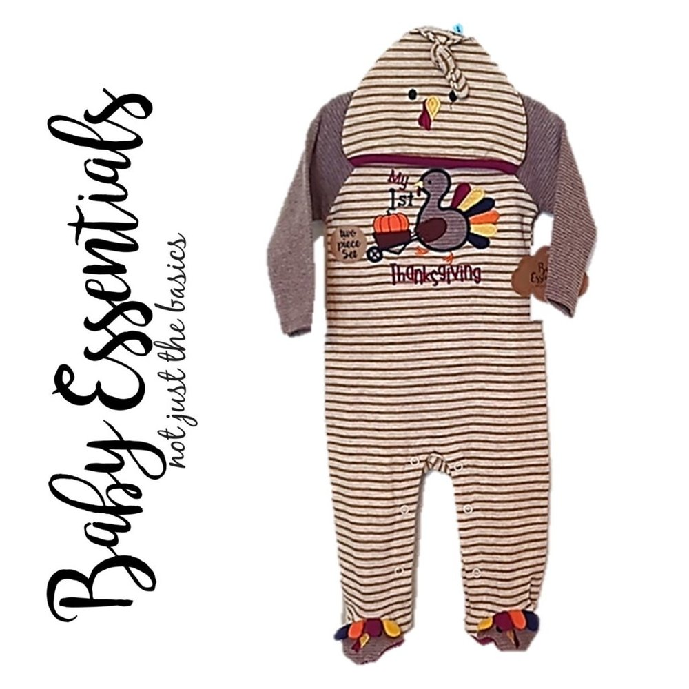 🌸 BABY ESSENTIALS 2 PIECE SET THANKSGIVING FALL HOLIDAY TURKEY